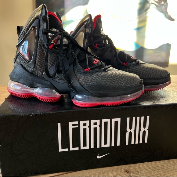Nike Shoes Nike Lebron Xix Black And University Red Basketball Sneakers Mens 65 Women 8